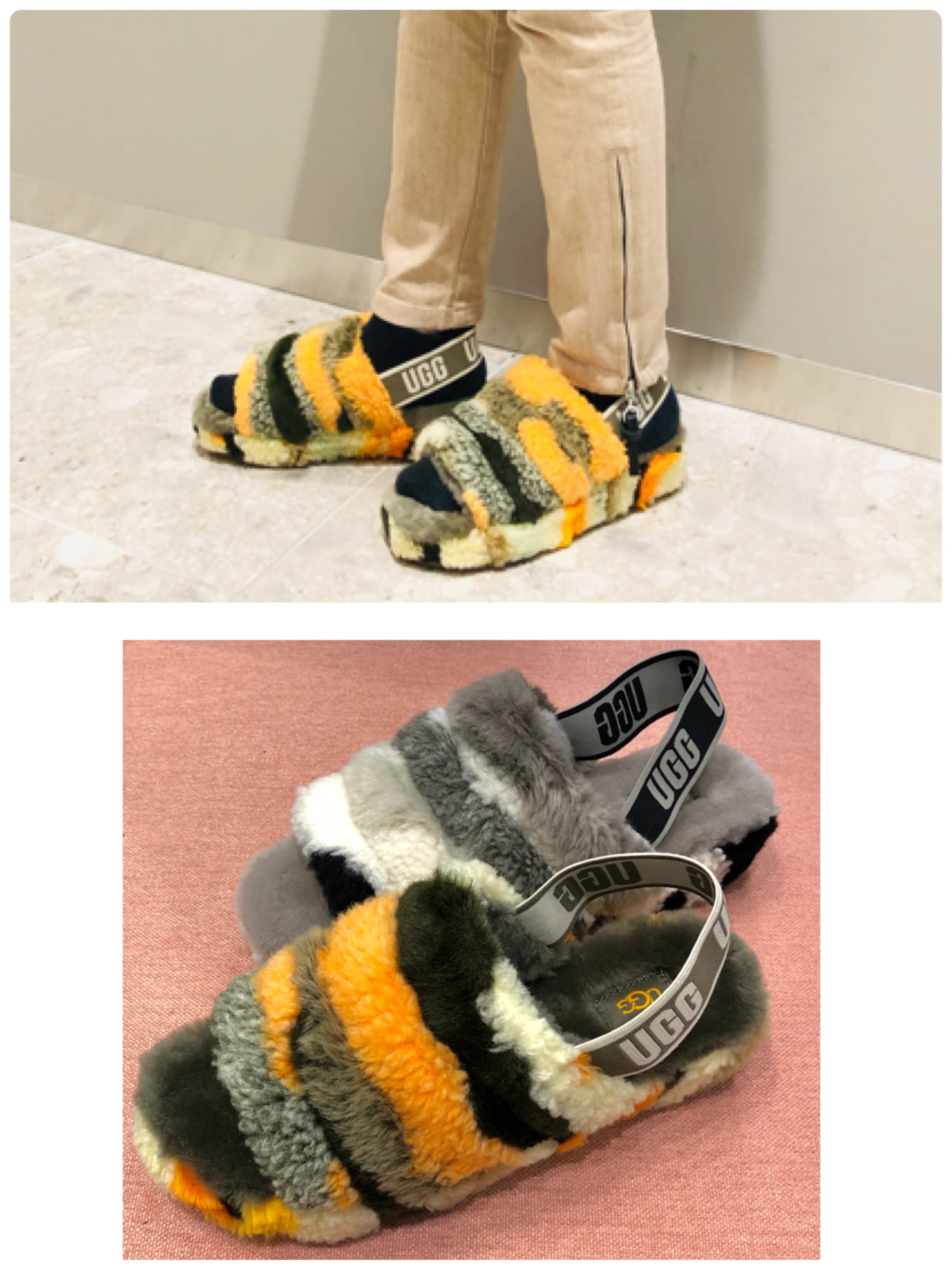 UGG  フラッフ イヤー スライド カリ コラージュブランド