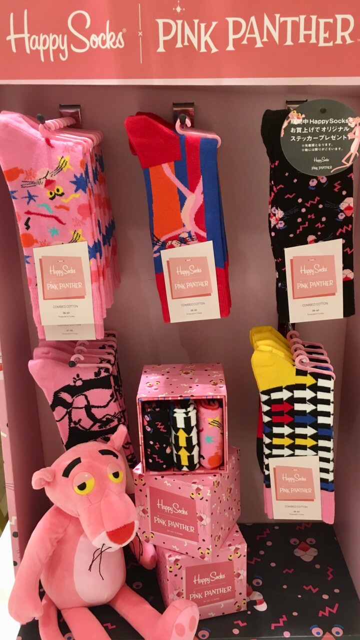Q Goods Parts Shoes Happy Socks ハッピーソックス Pink Panther ピンク パンサー コラボ 渋谷スクランブルスクエア 東急百貨店プロデュースショップ